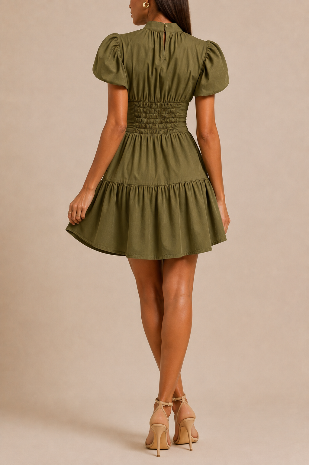 Plunge mini dress - back