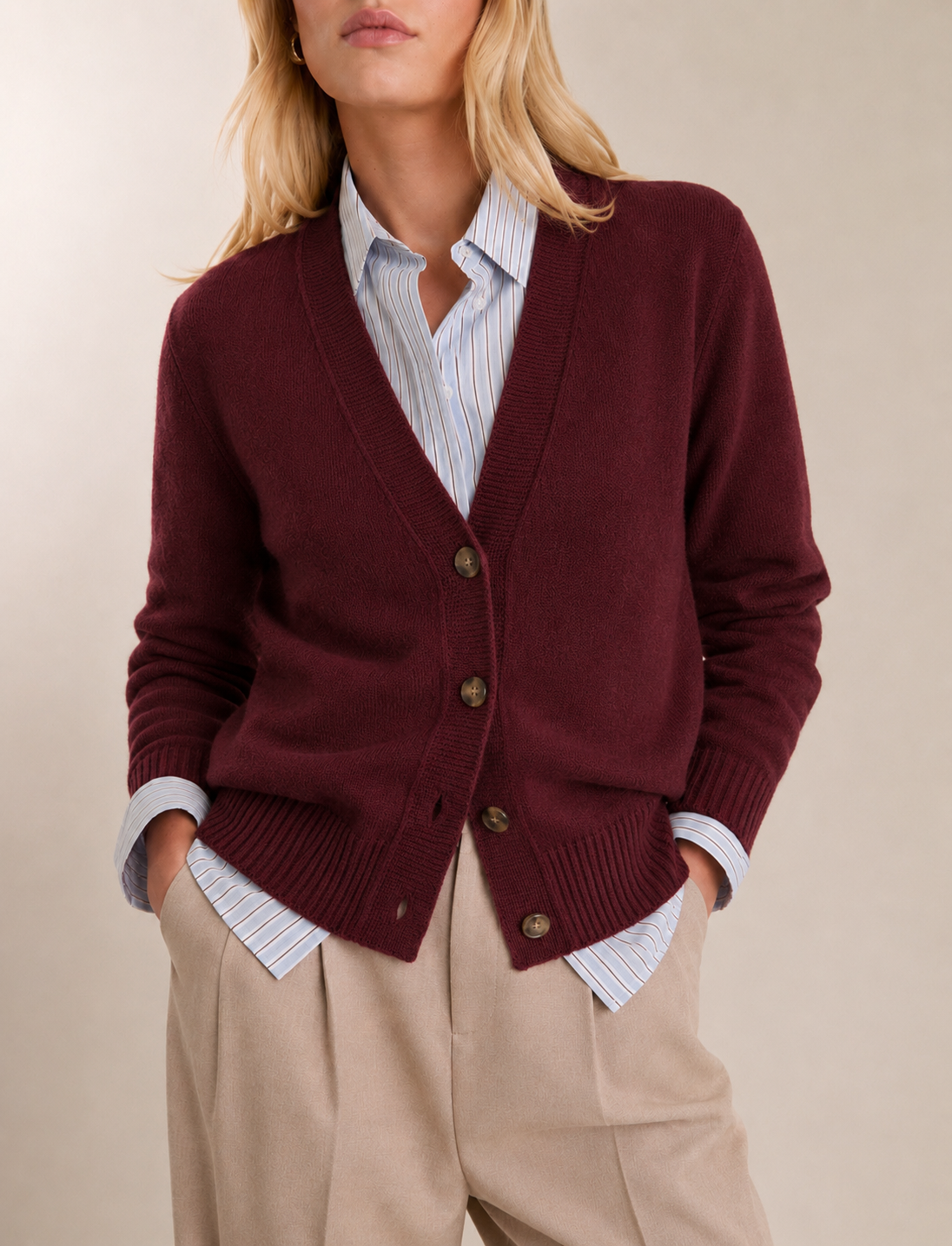 Everyday cardigan maroon
