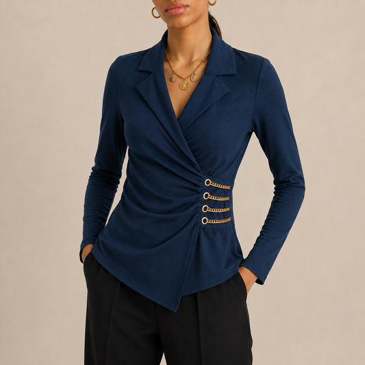 Wrap top blue - front