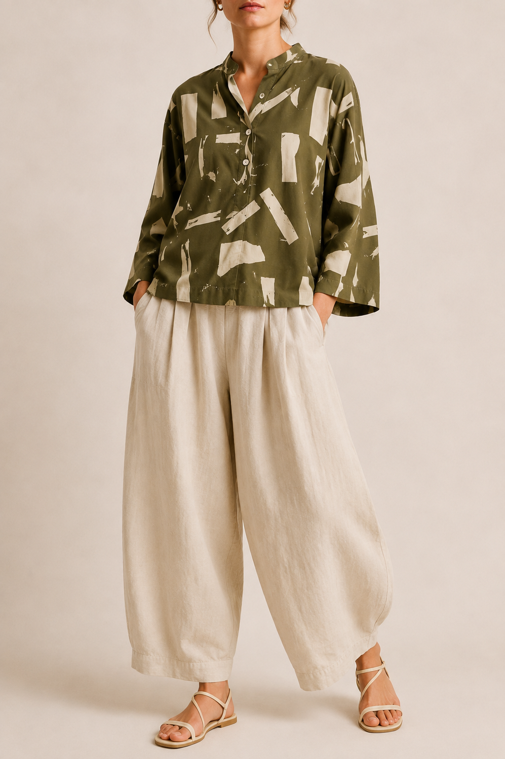 Boxy shirt green - front