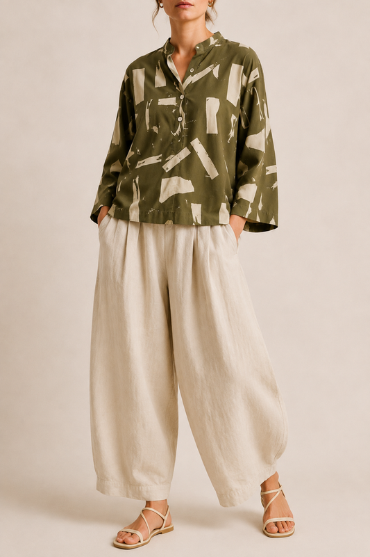 Boxy shirt green - front