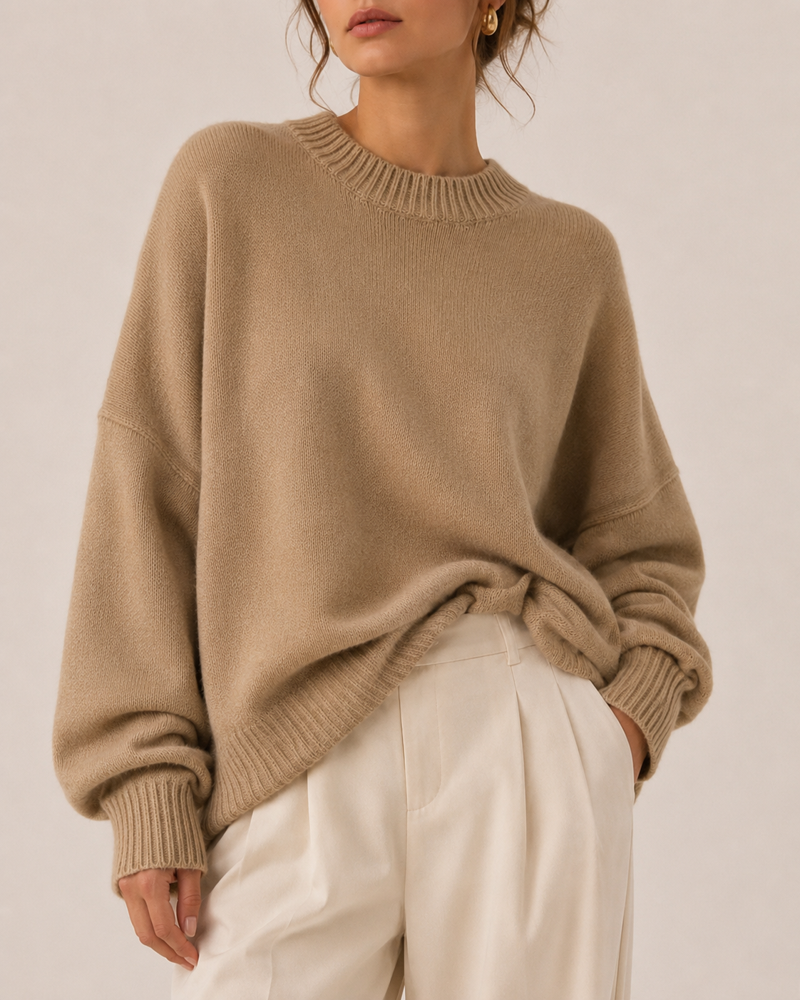 Oversized sweater light brown