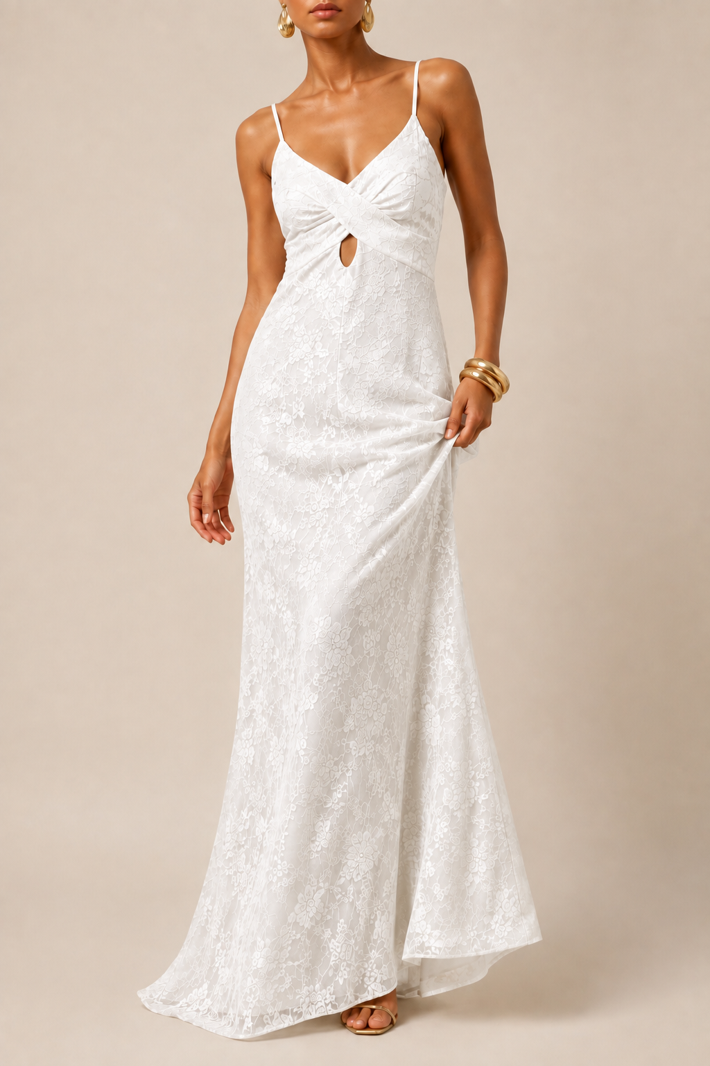 Strappy maxi dress white