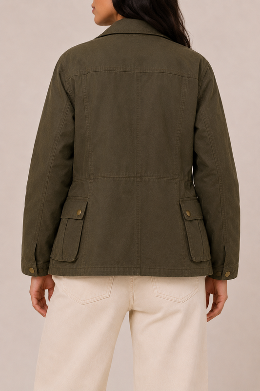Cropped trench jacket - back