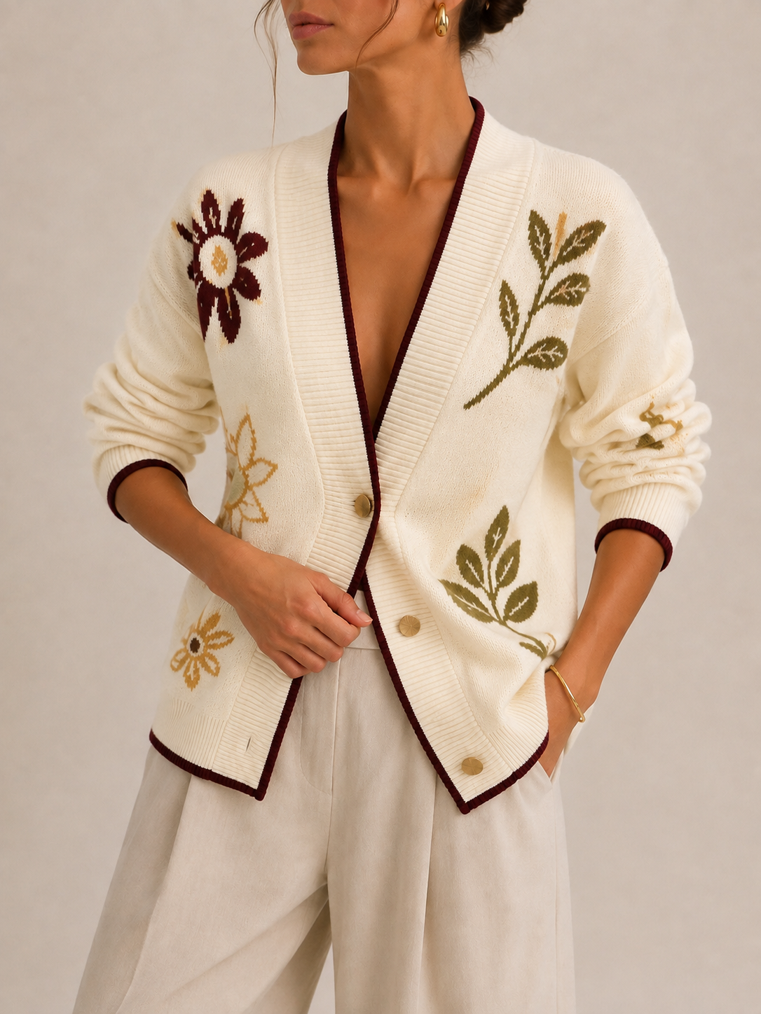 Knit cardigan cream