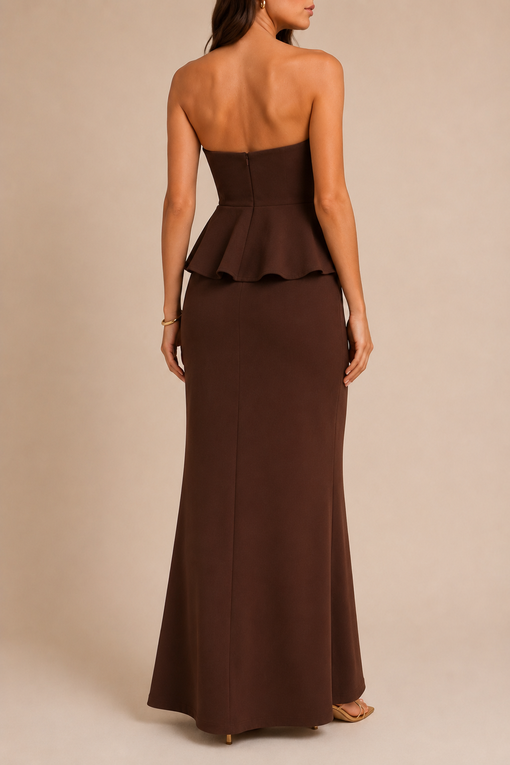 Strapless column maxi dress - back