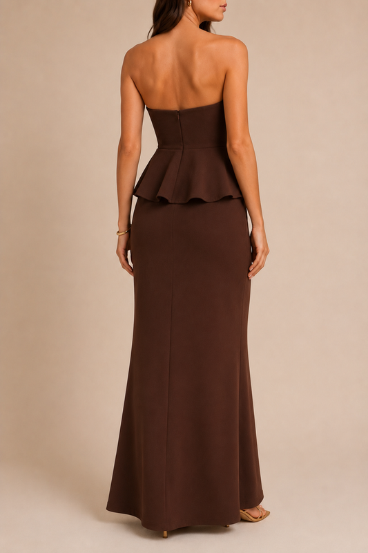 Strapless column maxi dress - back