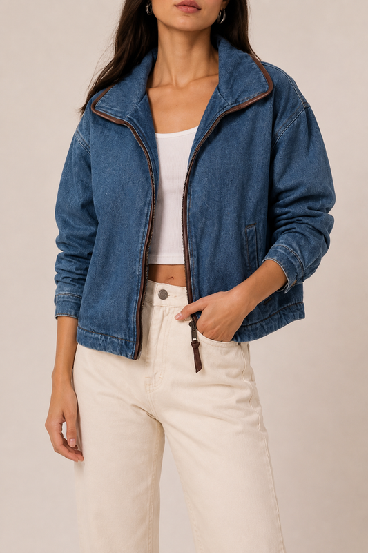 Bomber jacket blue - front