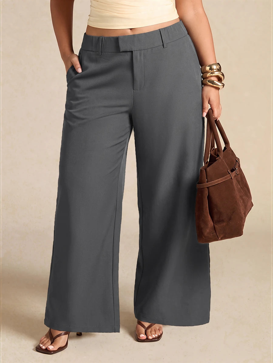 Plus Size Asymmetric Tailored Trousers