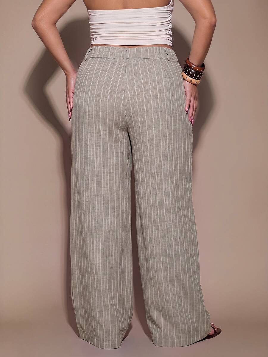 Plus Size Asymmetric Tailored Trousers