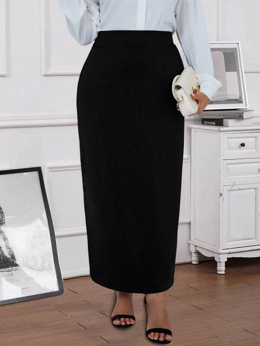 Plus Size Plaid Skirt