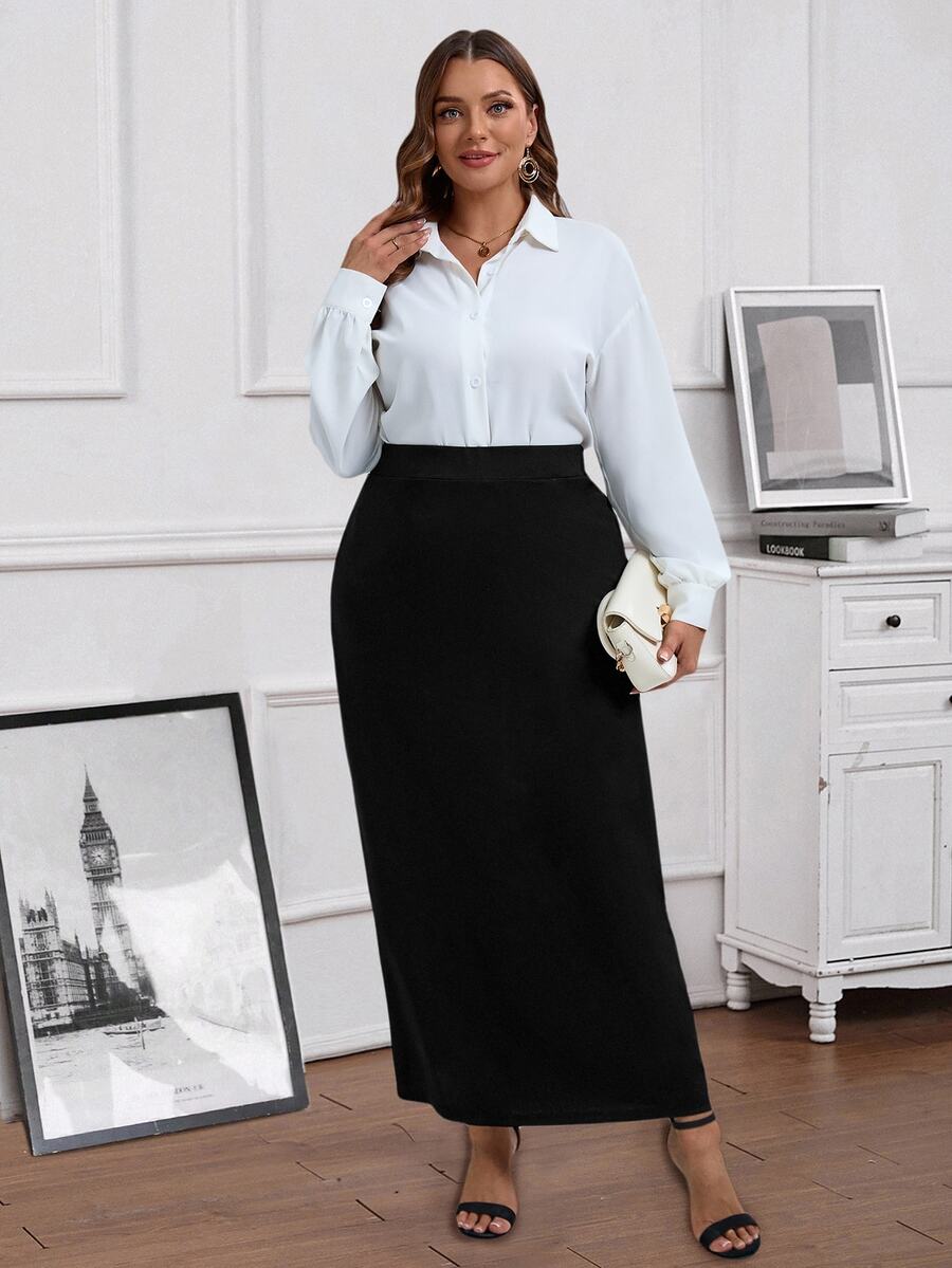 Plus Size Plaid Skirt