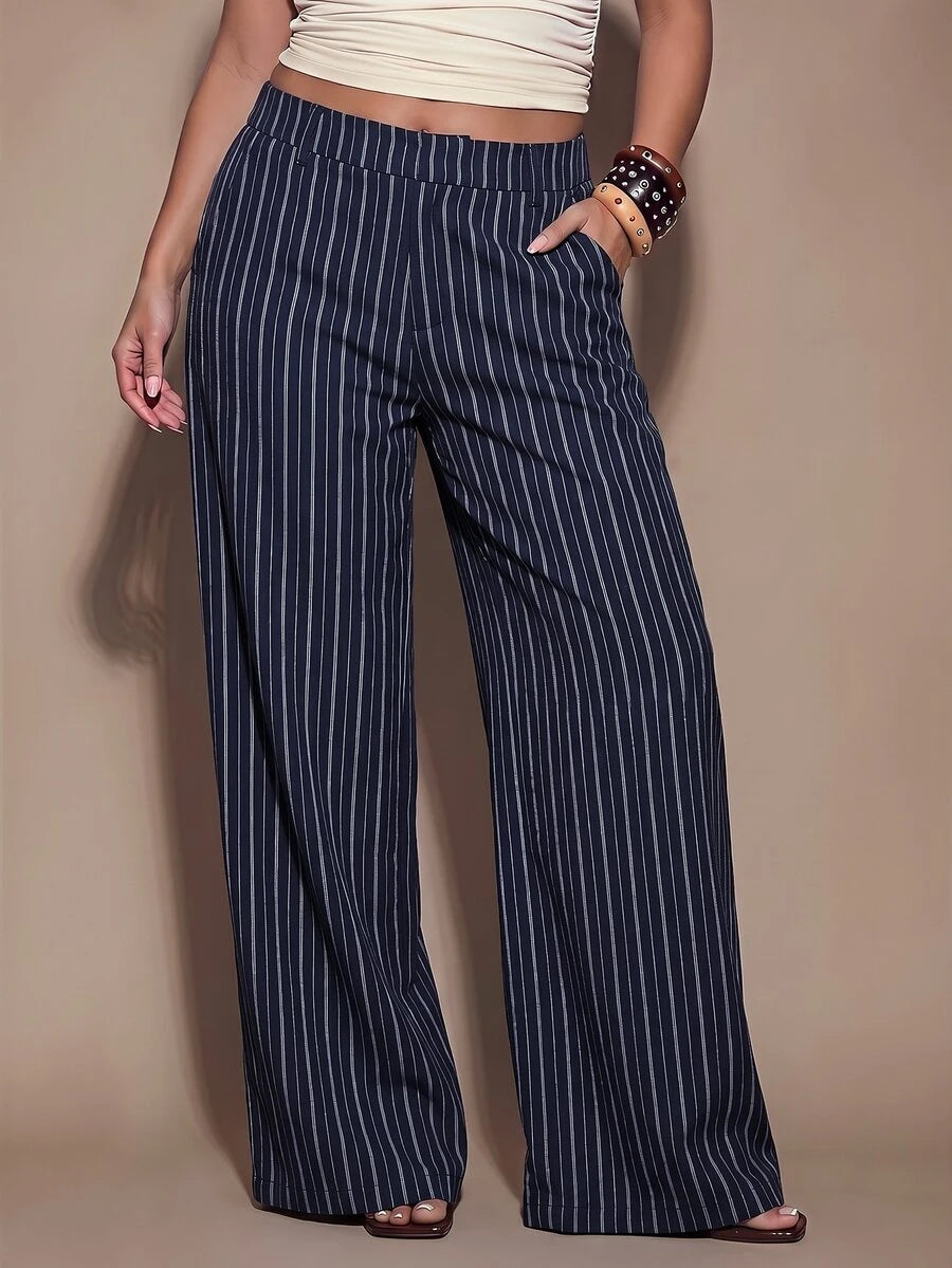 Plus Size Asymmetric Tailored Trousers