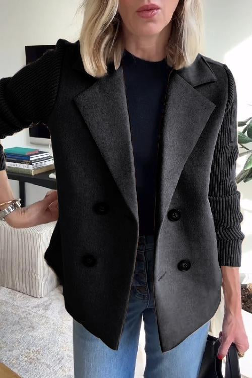 Double-Breasted Knit Blazer