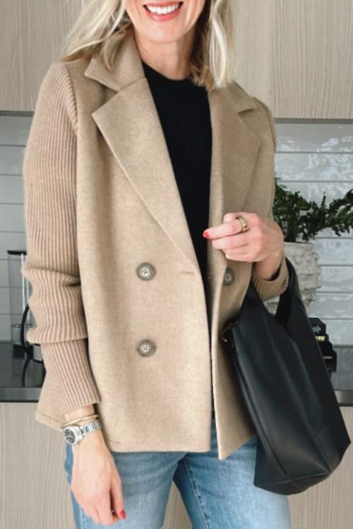 Double-Breasted Knit Blazer