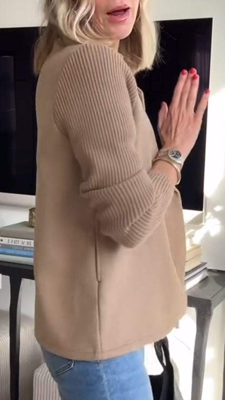 Double-Breasted Knit Blazer