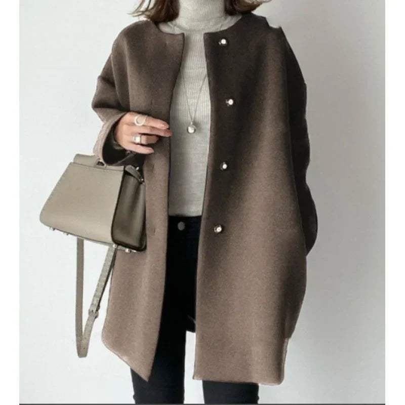 Oversized Button Front Coat
