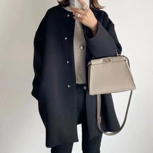 Oversized Button Front Coat