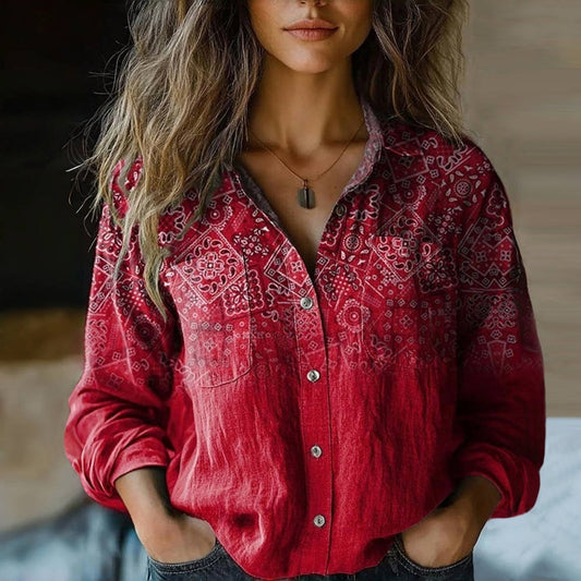 Paisley Print Button Up Shirt