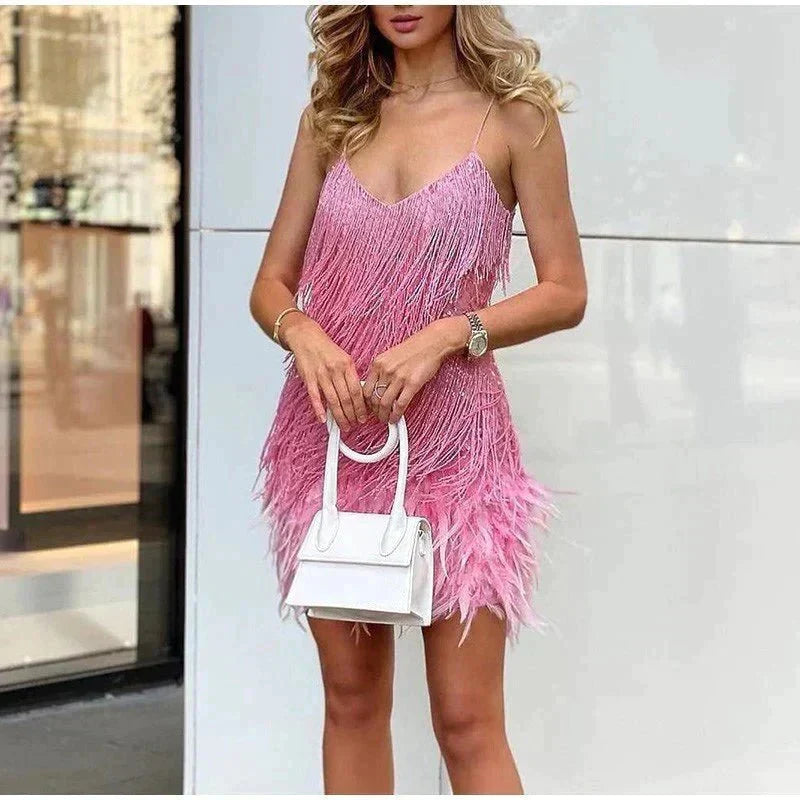 Fringe Cocktail Mini Dress