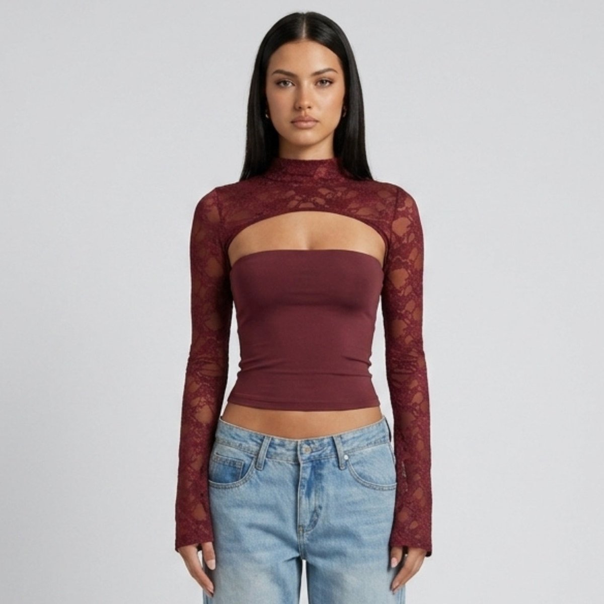 Cutout Lace Blouse