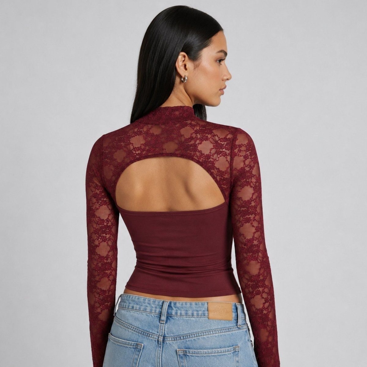 Cutout Lace Blouse
