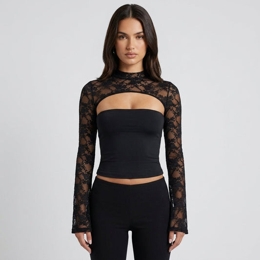 Cutout Lace Blouse