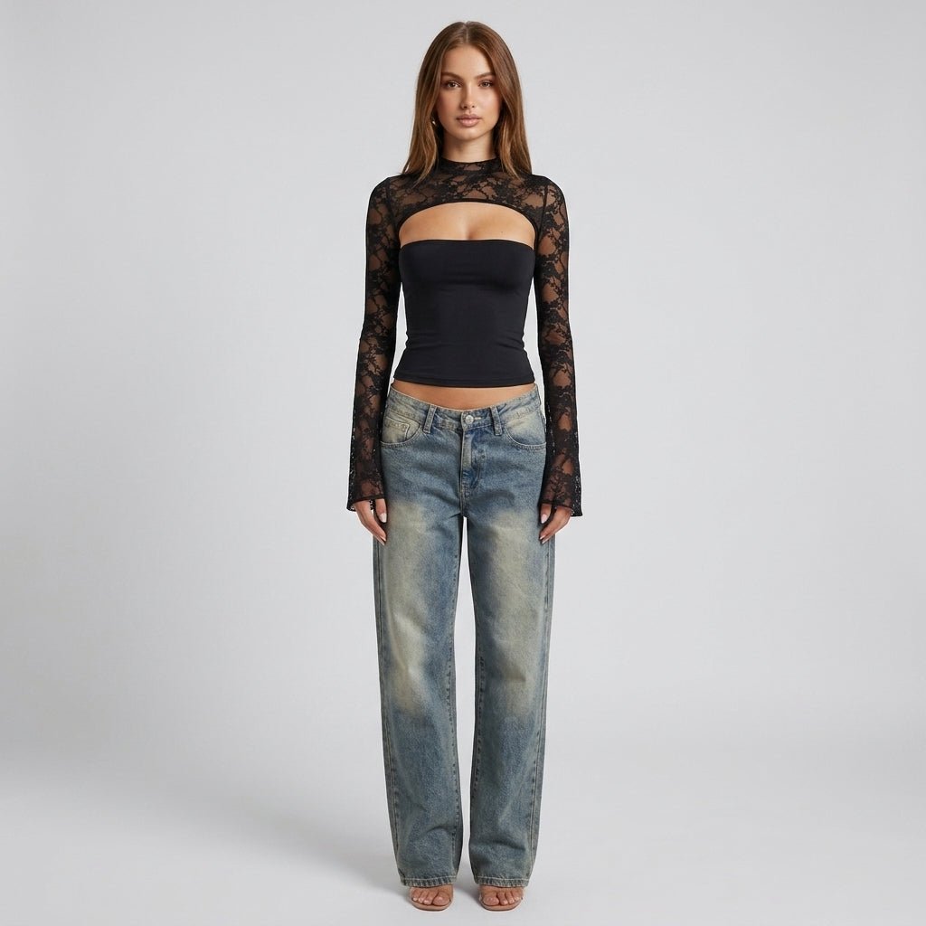 Cutout Lace Blouse
